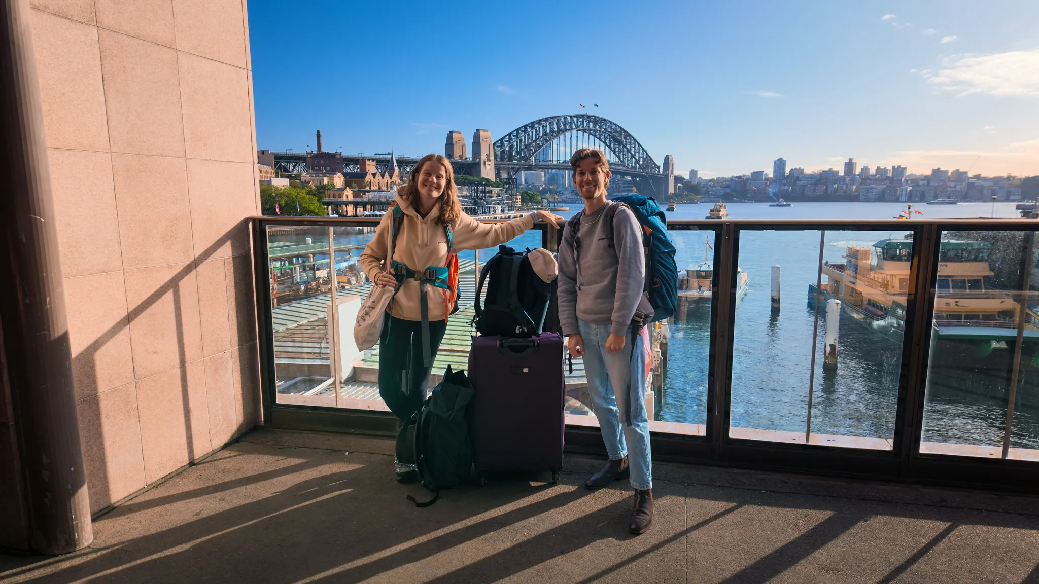 Guillaume & Mylene departing from Circular Quay, Sydney.
